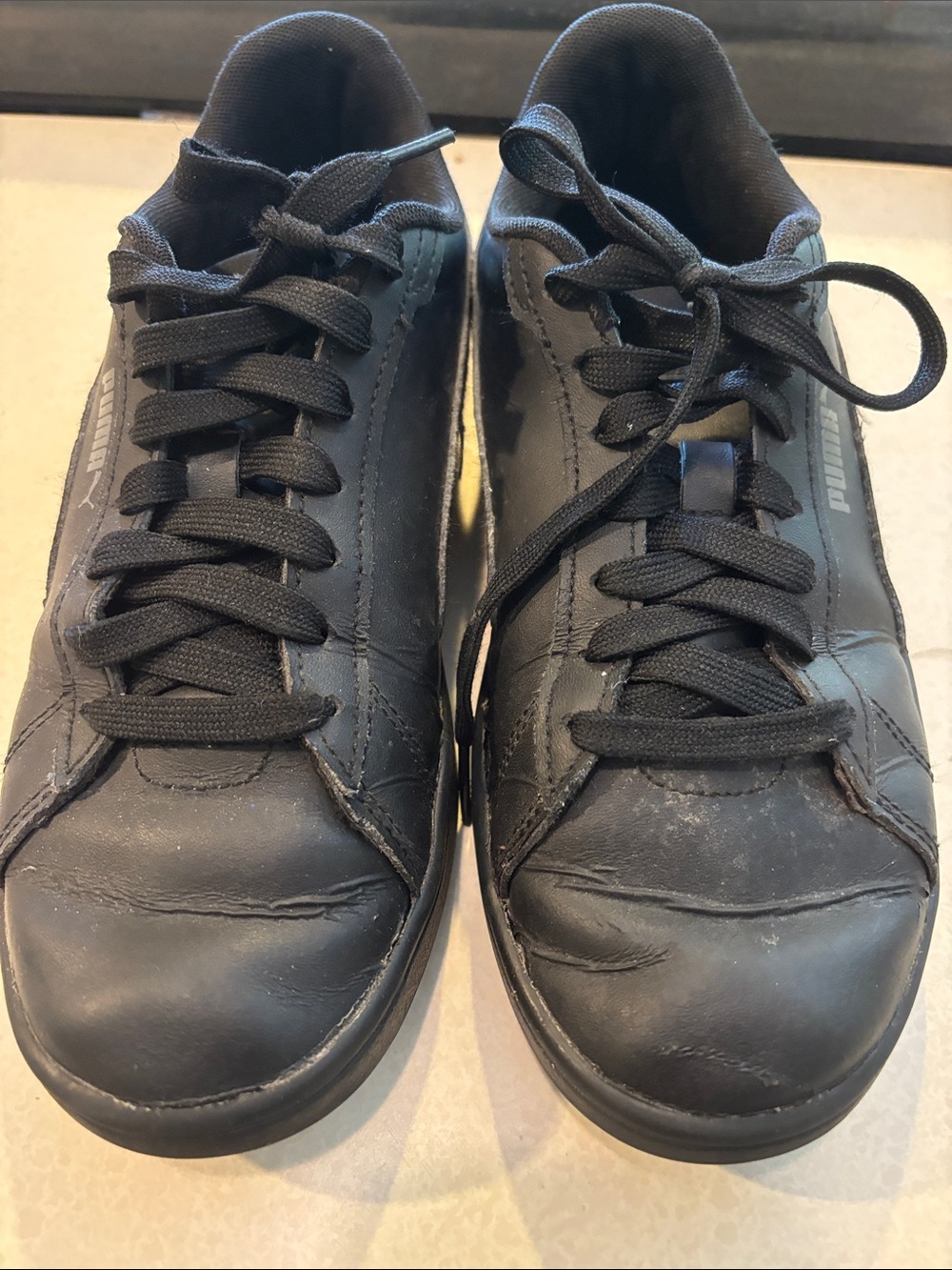 Puma Black Low-Top Leather Sneakers